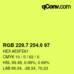 カラーコード: RGB 229.7 254.6 97 | qconv.com