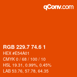 カラーコード: RGB 229.7 74.6 1 | qconv.com