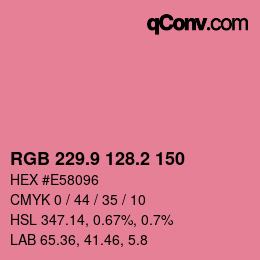 カラーコード: RGB 229.9 128.2 150 | qconv.com