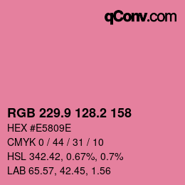 カラーコード: RGB 229.9 128.2 158 | qconv.com
