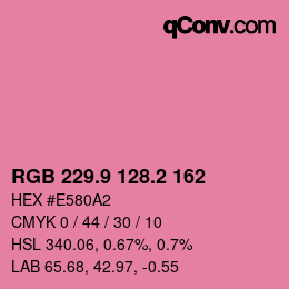 カラーコード: RGB 229.9 128.2 162 | qconv.com