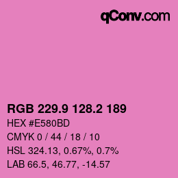 カラーコード: RGB 229.9 128.2 189 | qconv.com