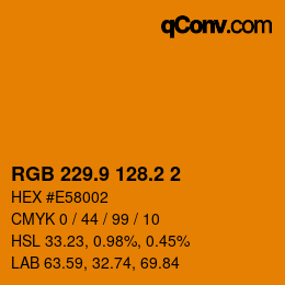 カラーコード: RGB 229.9 128.2 2 | qconv.com