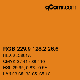 カラーコード: RGB 229.9 128.2 26.6 | qconv.com