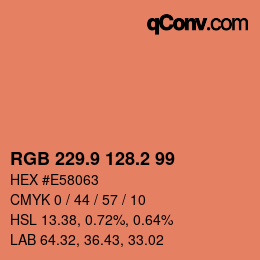 Color code: RGB 229.9 128.2 99 | qconv.com