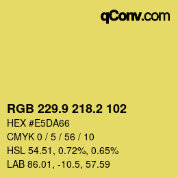 カラーコード: RGB 229.9 218.2 102 | qconv.com