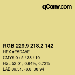 Color code: RGB 229.9 218.2 142 | qconv.com