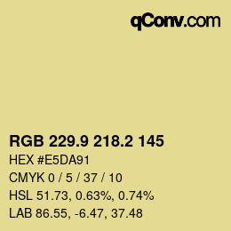 Color code: RGB 229.9 218.2 145 | qconv.com