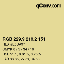Color code: RGB 229.9 218.2 151 | qconv.com