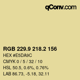 Color code: RGB 229.9 218.2 156 | qconv.com