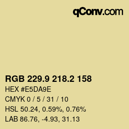 Color code: RGB 229.9 218.2 158 | qconv.com