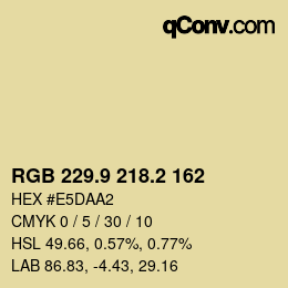 Color code: RGB 229.9 218.2 162 | qconv.com