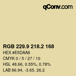 Color code: RGB 229.9 218.2 168 | qconv.com