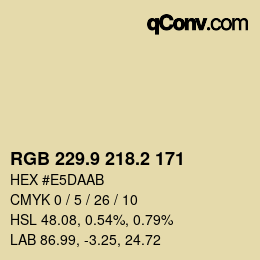 カラーコード: RGB 229.9 218.2 171 | qconv.com