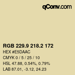 Color code: RGB 229.9 218.2 172 | qconv.com