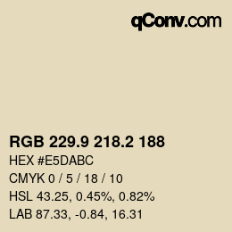 カラーコード: RGB 229.9 218.2 188 | qconv.com