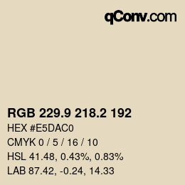 Farbcode: RGB 229.9 218.2 192 | qconv.com