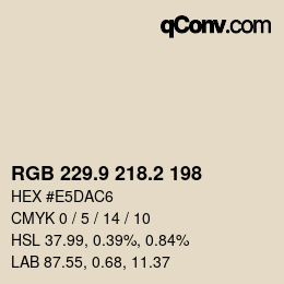 カラーコード: RGB 229.9 218.2 198 | qconv.com