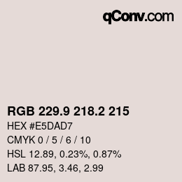Color code: RGB 229.9 218.2 215 | qconv.com