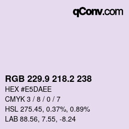 Color code: RGB 229.9 218.2 238 | qconv.com
