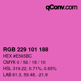 Color code: RGB 229 101 188 | qconv.com