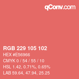Color code: RGB 229 105 102 | qconv.com