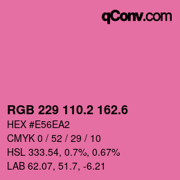 カラーコード: RGB 229 110.2 162.6 | qconv.com