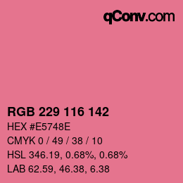 Color code: RGB 229 116 142 | qconv.com