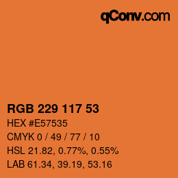 Código de color: RGB 229 117 53 | qconv.com