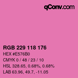 颜色代码: RGB 229 118 176 | qconv.com