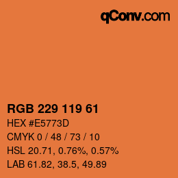 Color code: RGB 229 119 61 | qconv.com