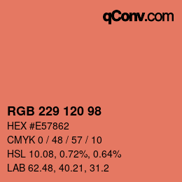 颜色代码: RGB 229 120 98 | qconv.com
