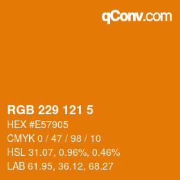 Color code: RGB 229 121 5 | qconv.com