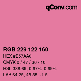 Color code: RGB 229 122 160 | qconv.com