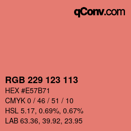 カラーコード: RGB 229 123 113 | qconv.com