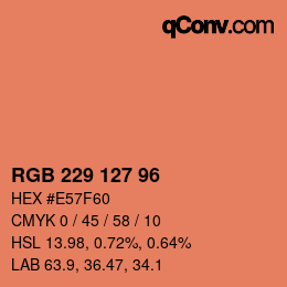 Color code: RGB 229 127 96 | qconv.com