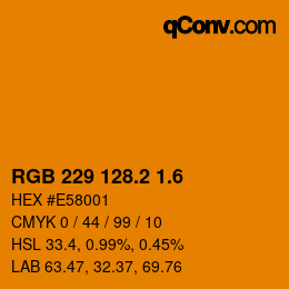 カラーコード: RGB 229 128.2 1.6 | qconv.com