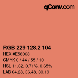 カラーコード: RGB 229 128.2 104 | qconv.com