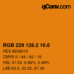 カラーコード: RGB 229 128.2 16.6 | qconv.com