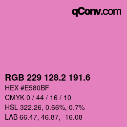 カラーコード: RGB 229 128.2 191.6 | qconv.com