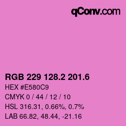 カラーコード: RGB 229 128.2 201.6 | qconv.com