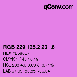 カラーコード: RGB 229 128.2 231.6 | qconv.com