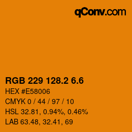 カラーコード: RGB 229 128.2 6.6 | qconv.com