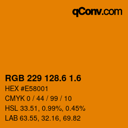 カラーコード: RGB 229 128.6 1.6 | qconv.com