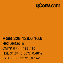 カラーコード: RGB 229 128.6 16.6 | qconv.com