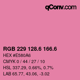 カラーコード: RGB 229 128.6 166.6 | qconv.com