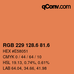 カラーコード: RGB 229 128.6 81.6 | qconv.com