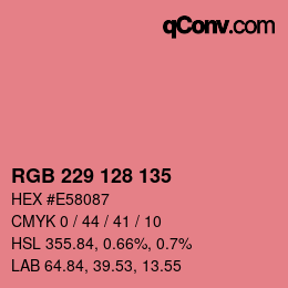 Color code: RGB 229 128 135 | qconv.com