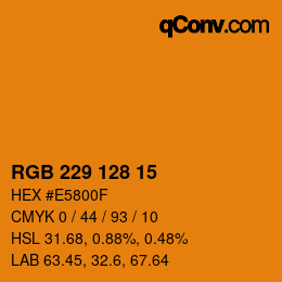 カラーコード: RGB 229 128 15 | qconv.com