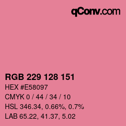 Color code: RGB 229 128 151 | qconv.com